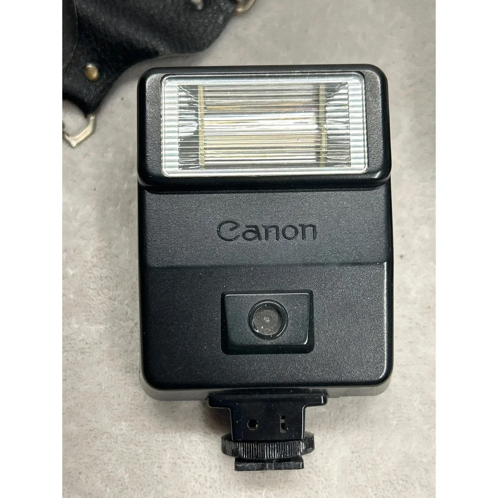 Canon AE-1 Film Camera SLR 35mm 50mm Lens Flash Case Manual Film Lot Untested